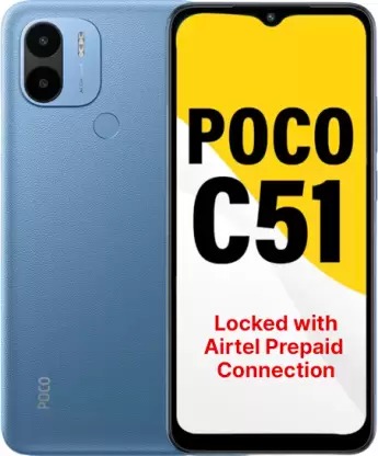 POCO C51 – Locked with Airtel Prepaid (Royal Blue, 64 GB) (4 GB RAM)#JustHere