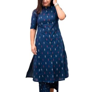 Women Cotton Printed A-Line Ethnic Co-Ord Set | Kurta Pant Set | Kurta Palazzo Set | Stylish Suit Set, Festival