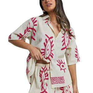 Leriya Fashion Co-ord Set for Women Stylish | Summer Pajama Set For Women & Girl for Beach & Holiday Look | Night Suit For Woman | Summer Vacations Printed Pyjama Set for Goa Beach Outfits