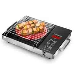Longway Infralite Pro ICT 2200W Black Infrared Cooktop with Free Stainless Steel Grill, Auto Shut Off & Overheat Protection