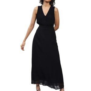 Label RITU KUMAR V Neck Sleevless Solid Long Dress