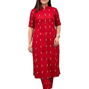 Women Cotton Printed A-Line Ethnic Co-Ord Set | Kurta Pant Set | Kurta Palazzo Set | Stylish Suit Set, Festival