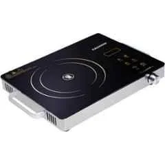 Padmini Essentia P-103 2000W Crystal Plate Black & Silver Stainless Steel Induction Radiant Cooktop with 4 Digit Display