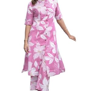 Women's Rayon Viscose Straight Printed Kurta with Pant