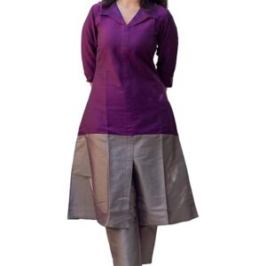 Women's Rayon Viscose A-Line Solid Kurta with Pant
