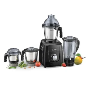 Sujata MG-03 1000W Black Mixer Grinder with 4 Stainless Steel & Polycarbonate Jar