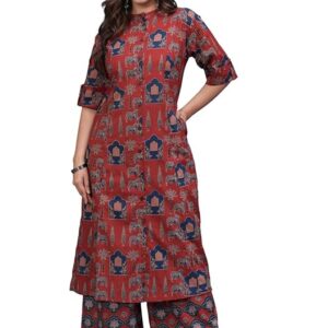 Women Printed A-Line Kurta Set with Palazzo Pants