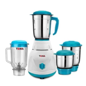 Triva Remix Pro750 500W Stainless Steel Sky Blue Copper Armature Motor Mixer Grinder with 4 Jars, REMIXBLUE4JAR