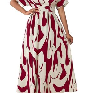 Leriya Fashion Printed Maxi Dress for Women | Trendy Long One Piece Summer Outfit | Lightweight Flared Dress for Casual & Holiday Wear