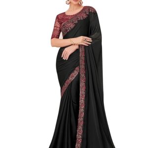 Women's Pure Chiffon Embellished Saree With Unstitched Blouse (SNDLWOD1301_TFH_Parent)