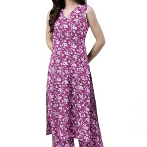 Women's Pure Cotton Floral Printed Straight Co-Ord Set