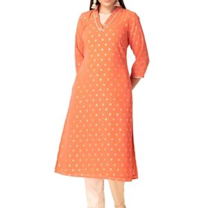 Women's Georgette Regular Fit Foil Print Regular Kurta