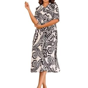 Leriya Fashion Summer Dress for Women | Short One Piece A-Line Midi Dress | Lightweight Vacation Wear & Daily Casual Outfit