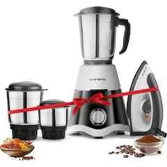Longway Super Dlx 700W ABS Black & Grey Mixer Grinder with 3 Jars & Iron Combo