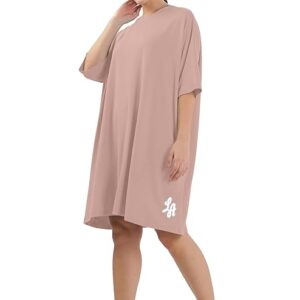 SHODOX® Womens Cotton Blend Oversized Knee Length T-Shirt | Drop Shoulder Design with Side Pockets