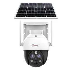 Trueview T18164 3MP All Time Colour Outdoor 4G PTZ Dual Lens Solar Sim CCTV Camera with Solar Panel, IP66 Water Proof & 2 Way Talk