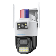 Cybernautt Z8A 8MP Dual-Lens Wi-Fi CCTV Camera- 355 deg Pan-Tilt, 2K+2K Linkage, Colour Night Vision, AI Human Detection, 2-Way Audio, IP66, H.265, up to 128GB