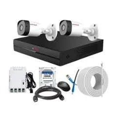CP Plus 2.4MP Full HD Audio Indoor & Outdoor CCTV Combo Kit with 4Ch DVR, 2 Bullet Camera, 4Ch SMPS, 70m Copper Cable, 500GB HDD & Connectors