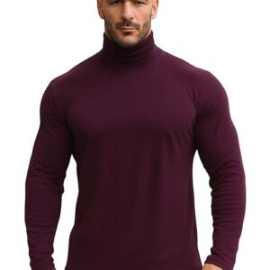 CHKOKKO Winter Wear Cotton Plain Full Sleeve Turtle Neck Regular Fit T Shirt For Men