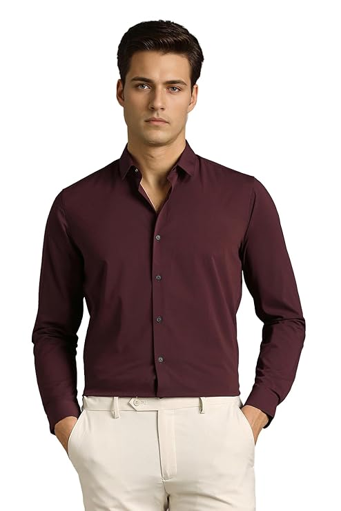 Men’s Slim Fit Bamboo Blend Sustainable Stretch Young Formal Shirt