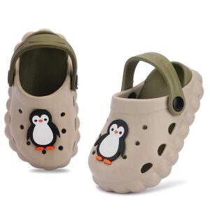 Little AngelToddler Clogs Slippers, 12 Months to 3 Years, Baby Boy, Waterproof, Lightweight, Cute Cartoon Penguin Design