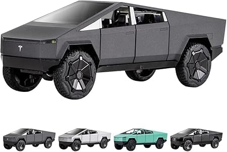 Amisha Gift Gallery Diecast Cybertruck Model Car 1:36 Scale with Lights, Pull Back Metal Toy Truck, Multicolour, for Kids