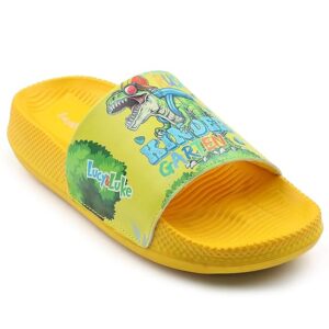 Casual Printed Slides Slipper For Kids With EVA Sole | Comfortable PU Outsole | Cushioned Footbed | Lightweight Latest and Trendy Design