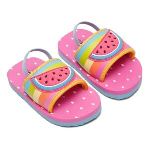 ONYC Premium Watermelon Artistic Slider for Kids, Comfortable Sliders for Girls (Pink)
