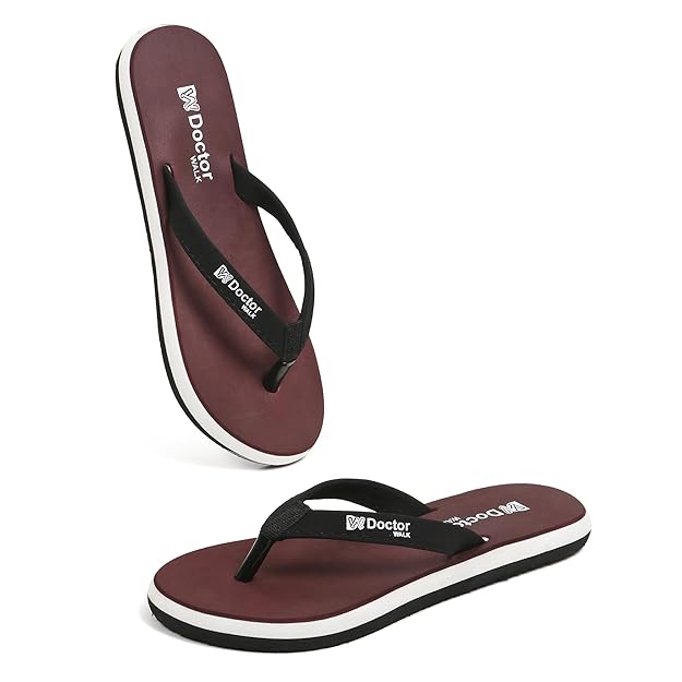 Walk Flip Flops with Comfortable Footpad, Soft Straps, Anti-Skid Design, Black and White Slipper for Women's