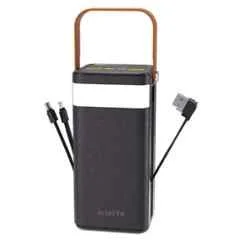 Power-16 50000mAh 22.5W Black Quick Charge Li-Polymer Power Bank with LED Torch