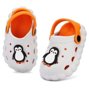 Little Wonders Kids Clogs, Water Shoes for Girls and Boys, Penguin Design, Toddler Sizes
