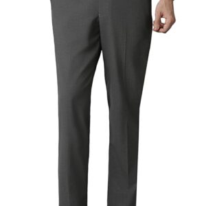 Men's Regular Fit Everyday Smart Wear Comfort Stretch Work Ready Solid Formal Trouser