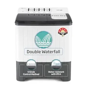 Voltas Beko, A Tata Product 10 Kg 5 Star Semi-Automatic Top Load Washing Machine (WTT100UPA/GR5KPTD, Grey, Special pulsator and Double waterfall Technology)