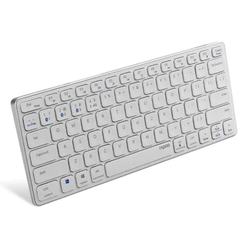 Rapoo White Bluetooth Rechargeable Type-C USB Wireless Keyboard, E9050G