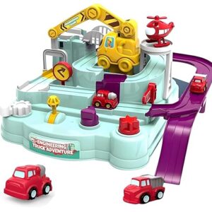 Amitasha Car Race Track Toys for Kids Race Track Set 3+ Year Old Boys Girls Fine Motor Skill Learning Adventure Playset Educational Toy